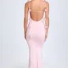 Aldona Slinky Jersey Floral-Appliqué&nbsp;Gown in Blush