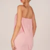 Alessandra Bandeau Draped Mini Dress in Blush Pink