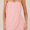 Alessandra Bandeau Draped Mini Dress in Blush Pink