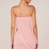 Alessandra Bandeau Draped Mini Dress in Blush Pink