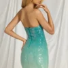 Alessi Bandeau Mini Dress in Blue Ombre