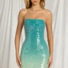 Alessi Bandeau Mini Dress in Blue Ombre