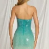 Alessi Bandeau Mini Dress in Blue Ombre