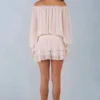 Alessia Off-Shoulder Balloon-Sleeve Mini Dress in Ivory