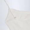 Alika Pointelle Ruched A-Line Mini Dress in White
