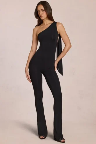 Alira Modal One-Shoulder Jumpsuit in Black