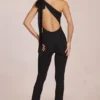 Alira Modal One-Shoulder Jumpsuit in Black