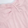 Alma Tie-Front Strapless Cotton-Poplin Crop Top in Pink White Stripe