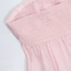 Alma Tie-Front Strapless Cotton-Poplin Crop Top in Pink White Stripe