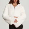 Almerinda Faux Fur Cropped Bolero in White