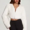 Almerinda Faux Fur Cropped Bolero in White