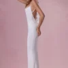 Alora Jersey Draped Gown in White