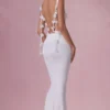 Alora Jersey Draped Gown in White