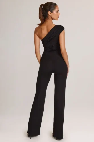 Alouette Modal One-Shoulder Jumpsuit in Black