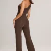 Alouette Modal One-Shoulder Jumpsuit in Chocolate Brown