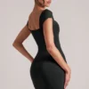 Alva Sweetheart Neckline Mini Dress in Black