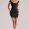Alva Sweetheart Neckline Mini Dress in Black