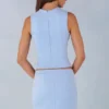 Alvara Faux Suede Mid-Rise Mini Skirt in Soft Blue