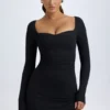 Alvie Modal Layered A-Line Mini Dress in Black