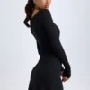 Alvie Modal Layered A-Line Mini Dress in Black