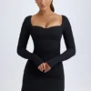 Alvie Modal Layered A-Line Mini Dress in Black