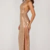 Alyssia Embellished Maxi Dress in Gold