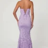 Amal Lace-Up Corset Maxi Dress in Lilac