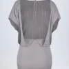 Amanita Backless Batwing Mini Dress in Silver