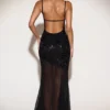 Amarelle Embellished Sweetheart-Neck Backless Gown in Black