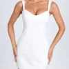 Amaria Sweetheart-Neck Micro Mini Dress in White