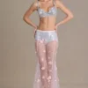Celina Sequin Mesh Mid-Rise Mini Shorts in Silver