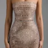 Amaya Embellished Bandeau Maxi Dress in Almond