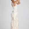 Ambrosia Ruffle-Trim Corset Maxi Dress in Ivory