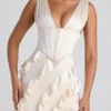 Ambrosia Ruffle-Trim Corset Maxi Dress in Ivory