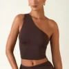 Andi Modal One-Shoulder Top in Chocolate Brown
