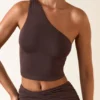 Andi Modal One-Shoulder Top in Chocolate Brown