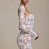 Andreia Lace-Detail Corset Mini Dress in White