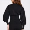 Anele Knit Long-Sleeve Cardigan in Black