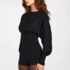 Anele Knit Long-Sleeve Cardigan in Black