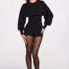Anele Knit Long-Sleeve Cardigan in Black
