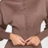 Anele Knit Long-Sleeve Cardigan in Mocha