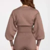 Antonia Knit Mid-Rise Mini Shorts in Mocha