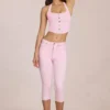 Anessa Mid-Rise Capri Jeans in Blossom Pink