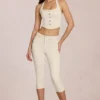Anessa Mid-Rise Capri Jeans in Ivory