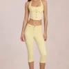 Anessa Mid-Rise Capri Jeans in Lemon Yellow