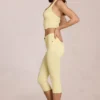Anessa Mid-Rise Capri Jeans in Lemon Yellow