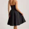 Angelina Halterneck Bow-Detail Midi Dress in Black