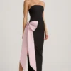 Angelique Strapless Bow-Detail Maxi Dress in Black