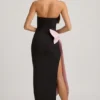 Angelique Strapless Bow-Detail Maxi Dress in Black