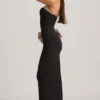 Angelique Strapless Bow-Detail Maxi Dress in Black